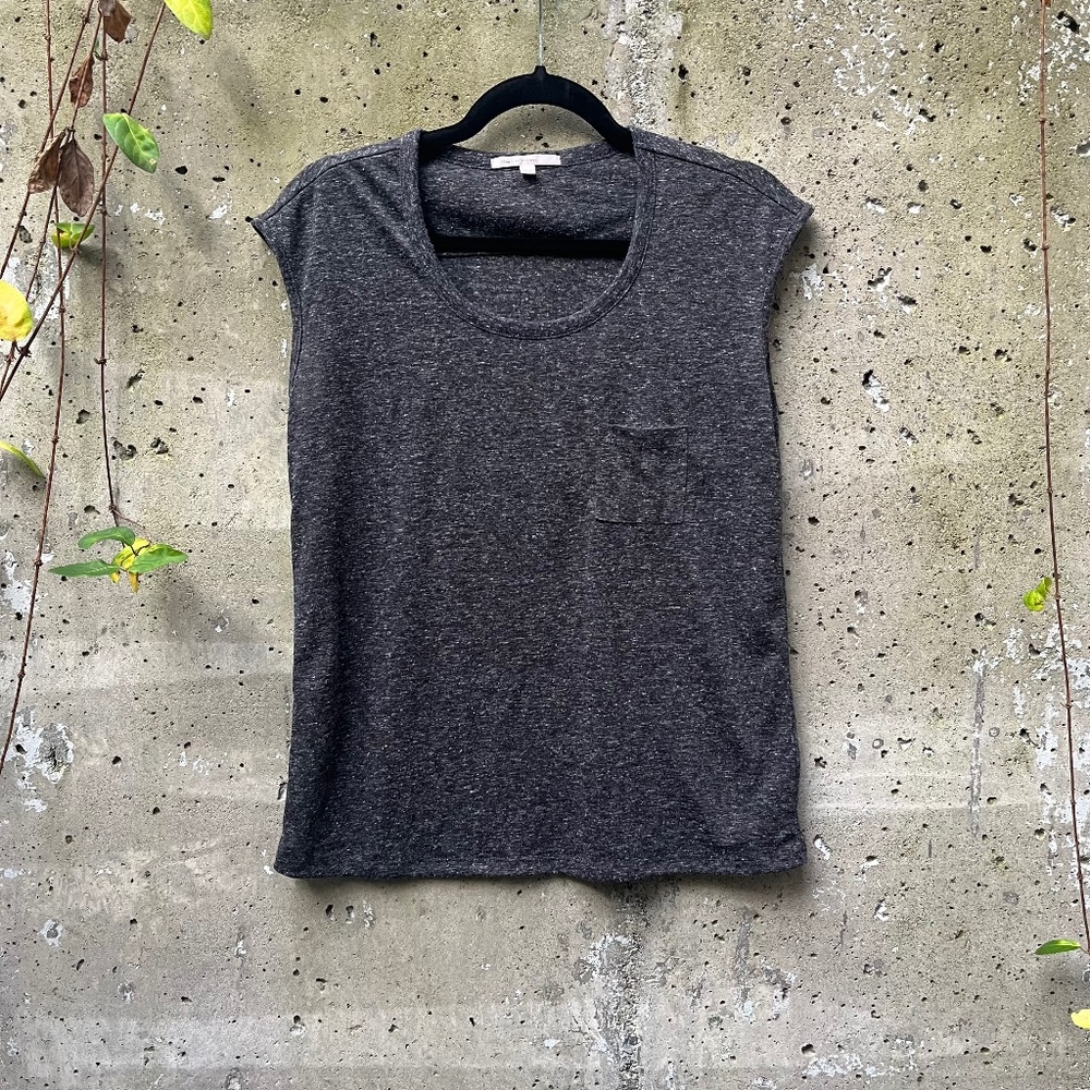 ✨3 for $50✨  GAP Slub Top, Women's Charcoal Heathered Gray Top / Pocket Tee, XS